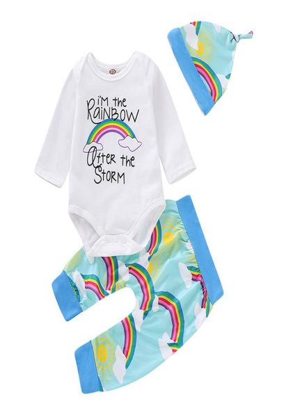 newborn baby cartoon suit infant boy girls letter rainbow romper kids casual clothes baby casual pants hat threepiece suit 066382495, White
newborn baby cartoon suit infant boy girls letter rainbow romper kids casual clothes baby casual pants hat threepiece suit 066382495, White