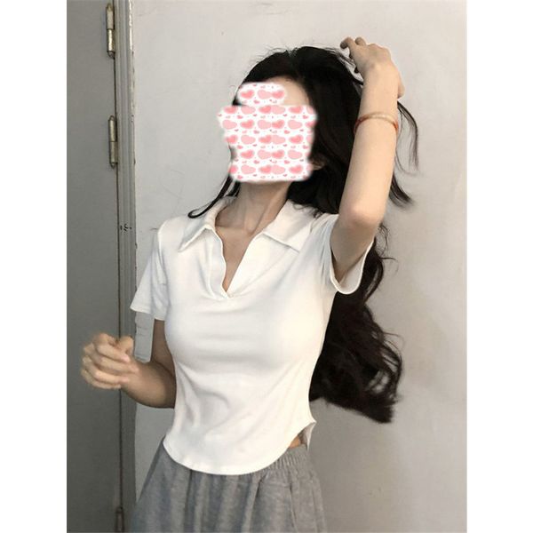 women's blouses shirts girl style polo collar tshirt short sleeve design sense niche slim fit slimming summer fashion ins 230717, White
women's blouses shirts girl style polo collar tshirt short sleeve design sense niche slim fit slimming summer fashion ins 230717, White