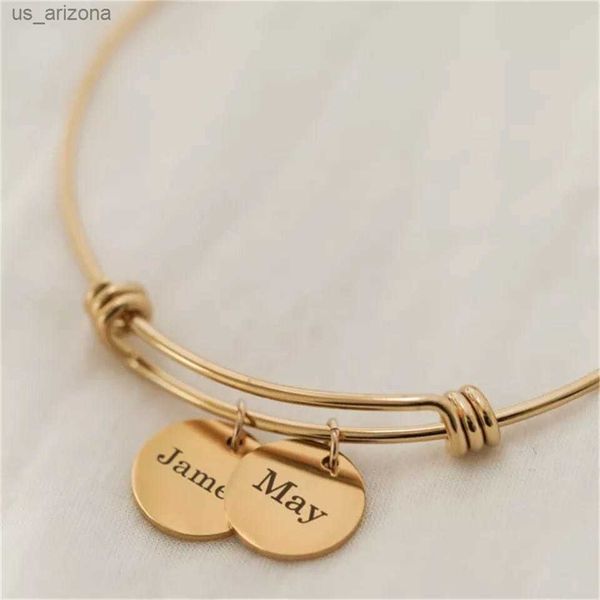 custom 1-6 name bangle round pendant stainless steel personality adjustable bracelet women family jewelry anniversary gift l230620, Golden;silver
custom 1-6 name bangle round pendant stainless steel personality adjustable bracelet women family jewelry anniversary gift l230620, Golden;silver