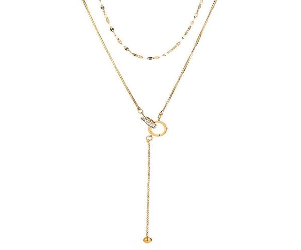 pendant necklaces 2021 double layered necklace female trendy jewelry goldrose gold color roman loop sweater decoration chain part2221244, Silver
pendant necklaces 2021 double layered necklace female trendy jewelry goldrose gold color roman loop sweater decoration chain part2221244, Silver