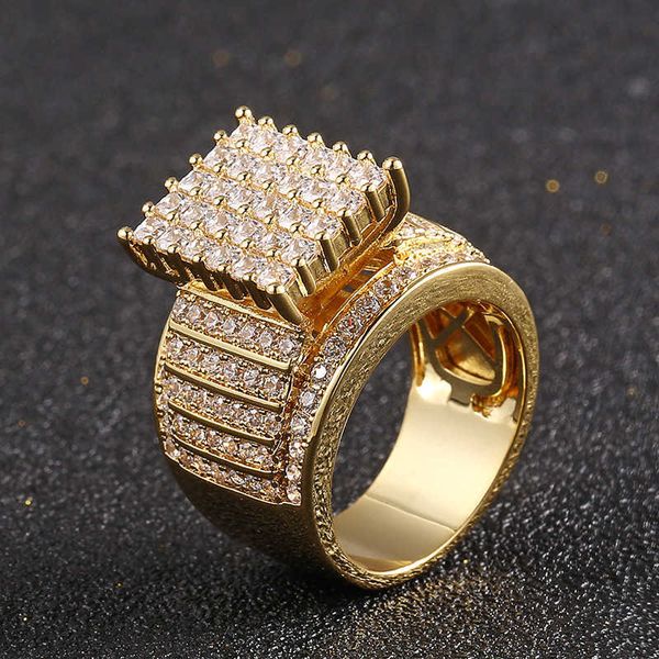 18k genuine gold electroplated micro inlaid zircon hip hop ring hiphop trendsetter gold ring, Silver
18k genuine gold electroplated micro inlaid zircon hip hop ring hiphop trendsetter gold ring, Silver