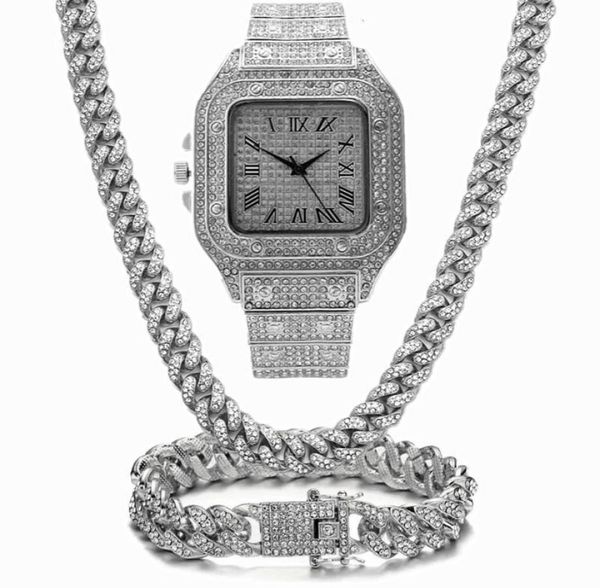 chain chains iced bling out miami cuban link rhinestone watch necklaces bracelet women men jewelry set hip hop choker8119596, Silver
chain chains iced bling out miami cuban link rhinestone watch necklaces bracelet women men jewelry set hip hop choker8119596, Silver