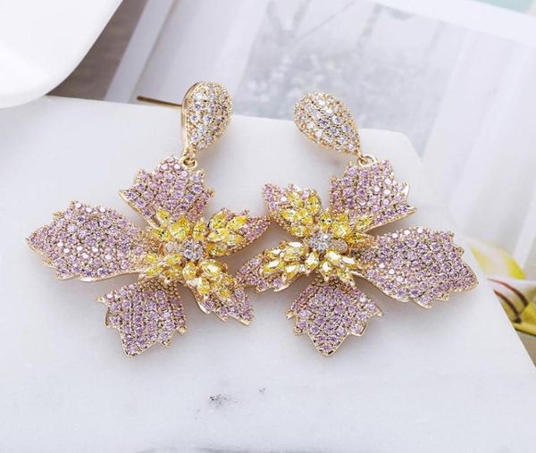 luxury flower drop earrings fashion petal design paved colorful zircon earrings for women xiumeiyizu new jewelry export brazil t208706418, Silver
luxury flower drop earrings fashion petal design paved colorful zircon earrings for women xiumeiyizu new jewelry export brazil t208706418, Silver