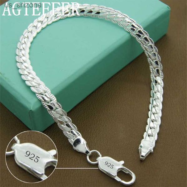 2023 new 925 sterling silver bracelet 6mm 20cm flat side chain lobster clasp for woman man wedding engagement jewelry l230620, Golden;silver
2023 new 925 sterling silver bracelet 6mm 20cm flat side chain lobster clasp for woman man wedding engagement jewelry l230620, Golden;silver