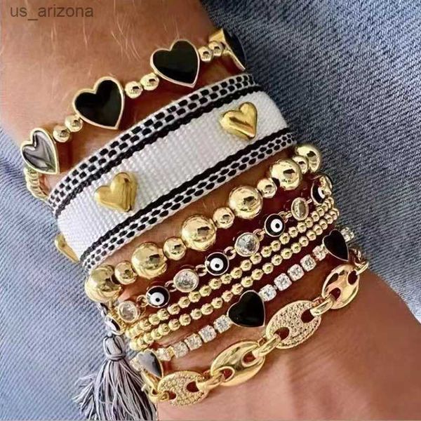 vintage fashion black heart oval evil eyes bracelet women man everyday bangle copper beads jewelry christmas halloween gift l230620, Golden;silver
vintage fashion black heart oval evil eyes bracelet women man everyday bangle copper beads jewelry christmas halloween gift l230620, Golden;silver