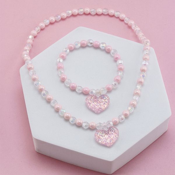 double love bracelet necklace combination set colorful acrylic handmade diy beaded jewelry accessories, Silver
double love bracelet necklace combination set colorful acrylic handmade diy beaded jewelry accessories, Silver