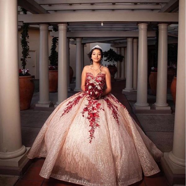 rose gold champagne quinceanera dress ball sweetheart lace appliques beads sequined floor length sweet 16 prom princess gown285y, Blue;red
rose gold champagne quinceanera dress ball sweetheart lace appliques beads sequined floor length sweet 16 prom princess gown285y, Blue;red
