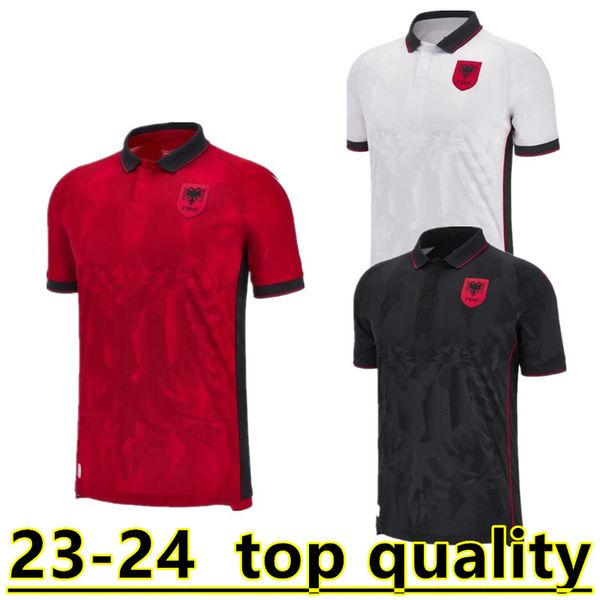 

23 24 albania soccer jerseys national team kristjan asllani marash 2023 2024 home away third kumbulla myrto uzuni nedim bajrami new sport me, Black;yellow