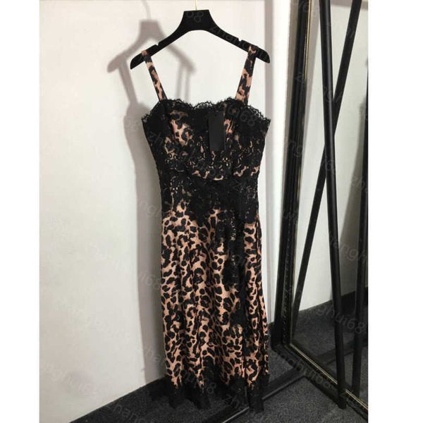 23ss women dresses summer dress womens designer clothing leopard print lace patchwork halter dress womens clothing a1, Black;gray
23ss women dresses summer dress womens designer clothing leopard print lace patchwork halter dress womens clothing a1, Black;gray