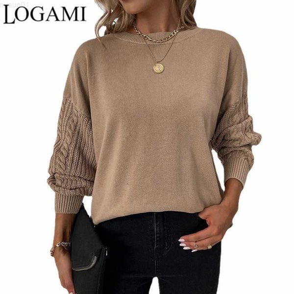 women's sweaters logami round neck twist knitting sweater fall/winter lantern sleeve sweater women jumpers l230718, White;black
women's sweaters logami round neck twist knitting sweater fall/winter lantern sleeve sweater women jumpers l230718, White;black