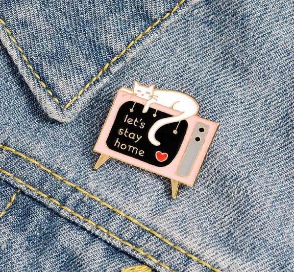 let039s stay home letters enamel cat tv lapel pins badges phrase brooches gifts for women men fashion pins whole jewelry6613807, Gray
let039s stay home letters enamel cat tv lapel pins badges phrase brooches gifts for women men fashion pins whole jewelry6613807, Gray