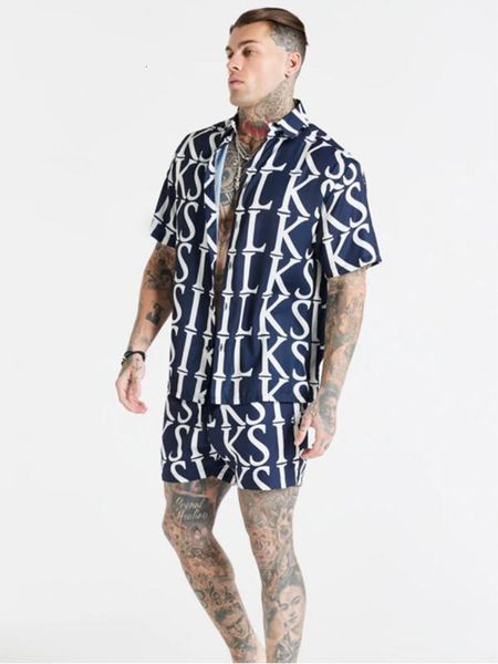 men's tracksuits sik silk men's summer 3d printing lapel loose shirt beach suit button short sleeve fashion streetwear 2 piece se, Gray
men's tracksuits sik silk men's summer 3d printing lapel loose shirt beach suit button short sleeve fashion streetwear 2 piece se, Gray