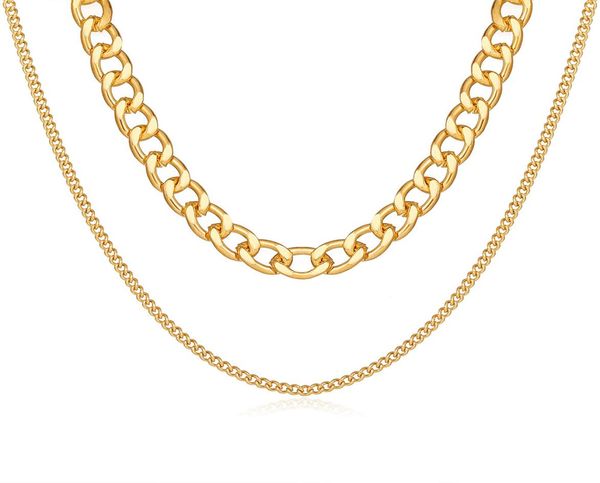 basic punk alloy layered curb cuban chain necklace for men women vintage gold link chain choker solid metal jewelry gifts9819937, Silver
basic punk alloy layered curb cuban chain necklace for men women vintage gold link chain choker solid metal jewelry gifts9819937, Silver