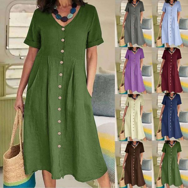 spring and summer independent station solid color loose high waist cotton linen dress, Black;gray
spring and summer independent station solid color loose high waist cotton linen dress, Black;gray