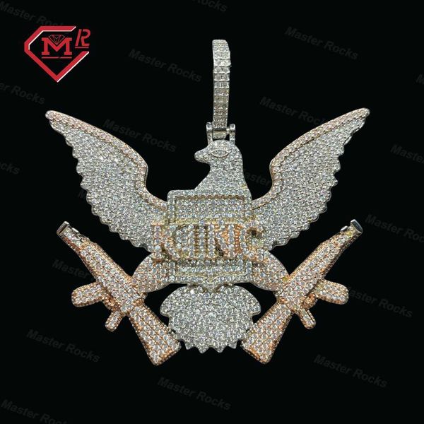 designer jewelry moissanite pendant ready to ship luxury king letters on bald eagle with aks gun letter pendant jewelry custom 925 pendant, Silver
designer jewelry moissanite pendant ready to ship luxury king letters on bald eagle with aks gun letter pendant jewelry custom 925 pendant, Silver