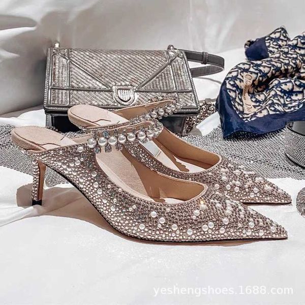 baotou women's 2021 summer new high thin heels pearl rhinestone slotted pointed shallow mouth half slippers muller shoes, Black
baotou women's 2021 summer new high thin heels pearl rhinestone slotted pointed shallow mouth half slippers muller shoes, Black