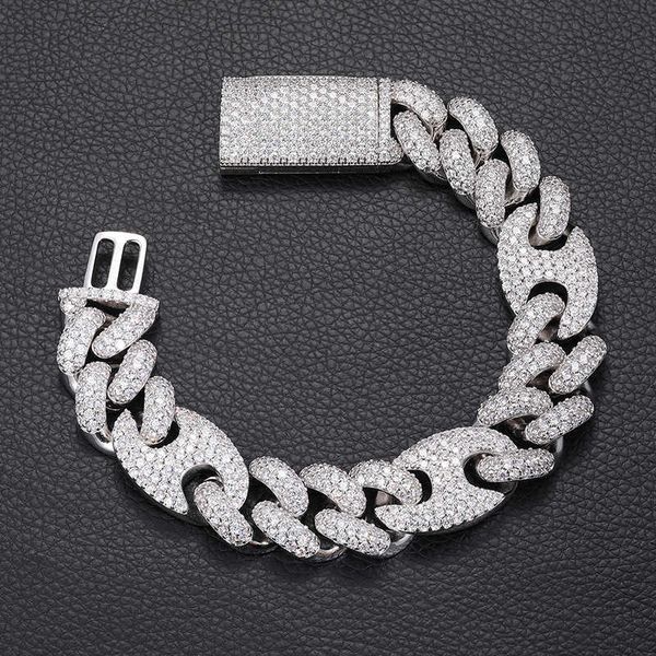 hip-hop 20mm three to one pig nose bracelet full of zircon cuban bracelet jewelry, Silver
hip-hop 20mm three to one pig nose bracelet full of zircon cuban bracelet jewelry, Silver