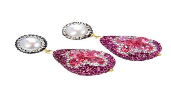 guaiguai jewelry red crystal rose cz natural white pearl earrings handmade for women real gems stone lady fashion jewellry6755065, Silver
guaiguai jewelry red crystal rose cz natural white pearl earrings handmade for women real gems stone lady fashion jewellry6755065, Silver
