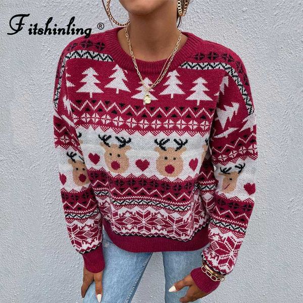 women's sweaters fitshinling 2021 winter ugly sweater christmas trees deer snowflake red jumper knitwear fashion slim xmas pull femme j, White;black
women's sweaters fitshinling 2021 winter ugly sweater christmas trees deer snowflake red jumper knitwear fashion slim xmas pull femme j, White;black