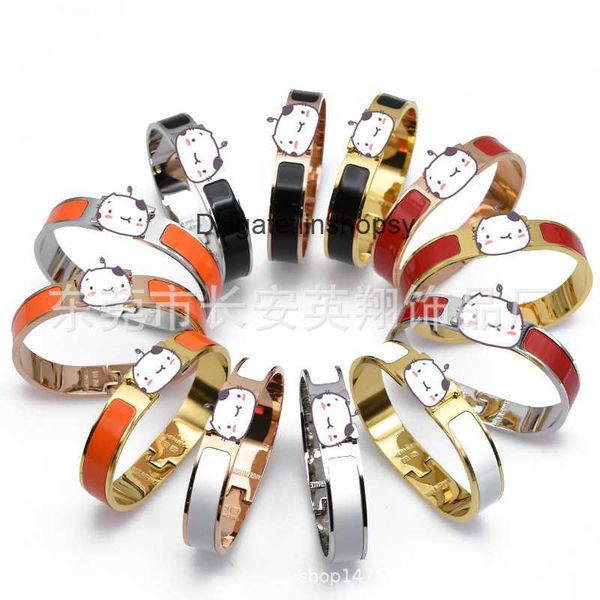 aher mas designer luxury brand enamel bracelet letter h bracelet men's and women's rose gold buckle pig nose bracelet couple handi, Black
aher mas designer luxury brand enamel bracelet letter h bracelet men's and women's rose gold buckle pig nose bracelet couple handi, Black