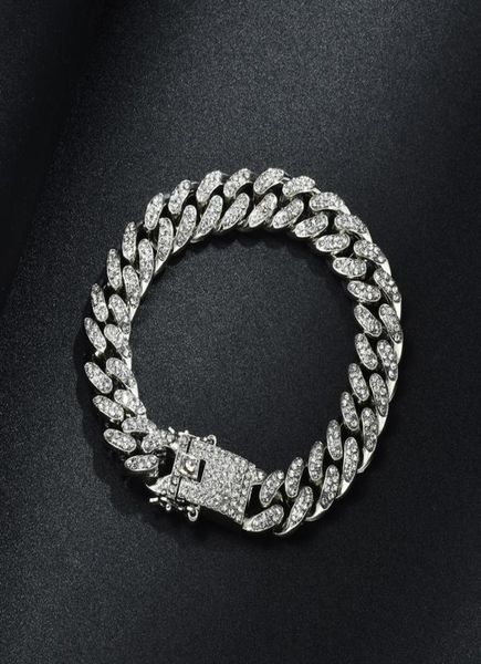 men hip hop bling iced out miami cuban chain bracelet rosegold silver gold simulated diamond jewelry9629105, Golden;silver
men hip hop bling iced out miami cuban chain bracelet rosegold silver gold simulated diamond jewelry9629105, Golden;silver