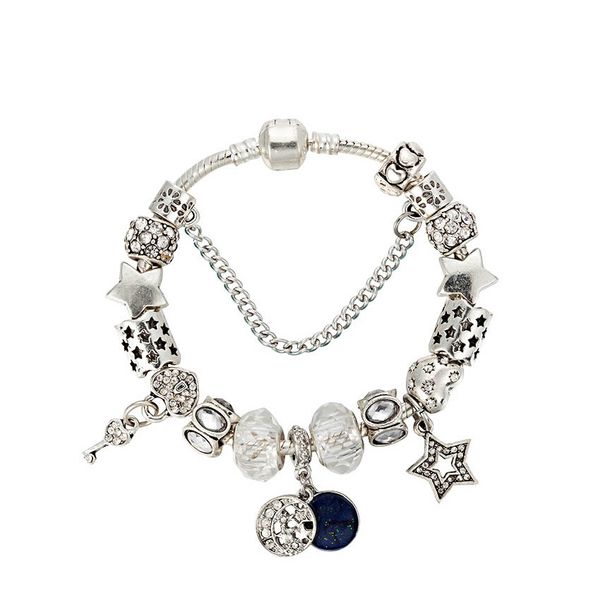 stars and moon pendant charm bracelet set for pandora 925 silver plated snake chain charms bracelets designer jewelry for women luxury brace, Golden;silver
stars and moon pendant charm bracelet set for pandora 925 silver plated snake chain charms bracelets designer jewelry for women luxury brace, Golden;silver