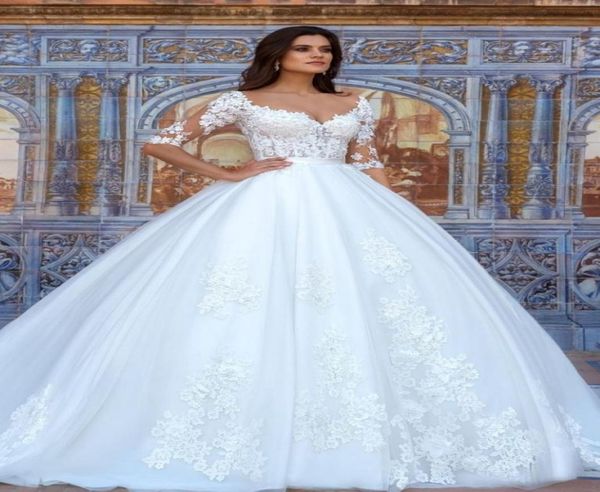 glamorous ball gown wedding dresses applique lace half sleeves bridal gowns corset bodice sheer back court train wedding gowns 2018612327, White
glamorous ball gown wedding dresses applique lace half sleeves bridal gowns corset bodice sheer back court train wedding gowns 2018612327, White