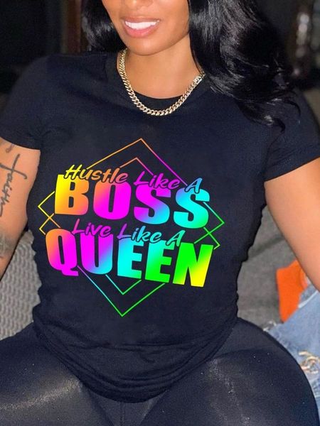 women's plus size t-shirt lw plus size woman clothes gradient queen rainbow letter print round neck short sleeve casual black t-shirt 2
women's plus size t-shirt lw plus size woman clothes gradient queen rainbow letter print round neck short sleeve casual black t-shirt 2