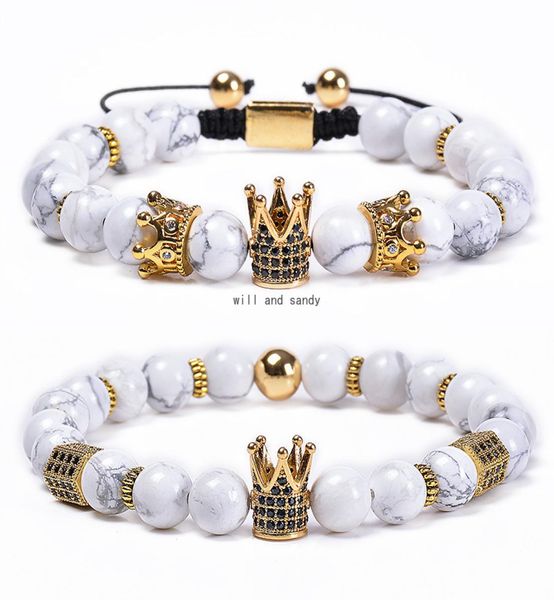 natural stone howlite beads bracelet copper zircon diamond crown bracelets braided women men fashion jewelry will and sandy3128443, Black
natural stone howlite beads bracelet copper zircon diamond crown bracelets braided women men fashion jewelry will and sandy3128443, Black