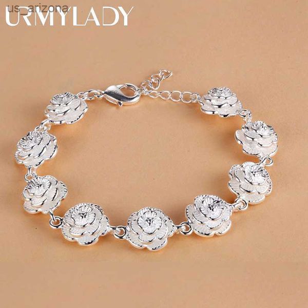 charm 925 sterling silver rose flower chain bracelet for women fashion pretty party wedding accessories gift fine luxury jewelry l230620, Golden;silver
charm 925 sterling silver rose flower chain bracelet for women fashion pretty party wedding accessories gift fine luxury jewelry l230620, Golden;silver