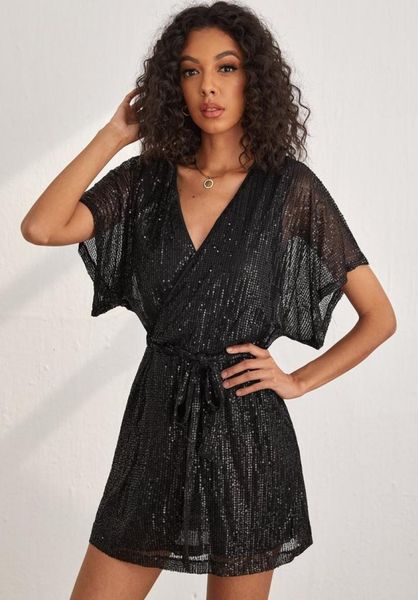 dolman sleeve overlap collar belted glitter dress she01235015013, Black;gray
dolman sleeve overlap collar belted glitter dress she01235015013, Black;gray