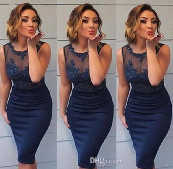 sheath column cocktail dresses sheer crew neck sleeveless see through lace appliqued short knee length prom party gowns c1739581, Black
sheath column cocktail dresses sheer crew neck sleeveless see through lace appliqued short knee length prom party gowns c1739581, Black