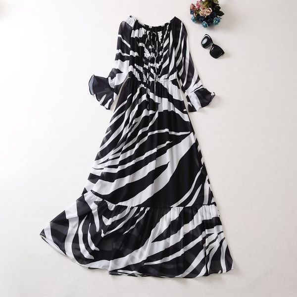 european and american women's dress 2023 summer new style horn sleeves long sleeves fashion striped print pleated dress xxl, Black;gray
european and american women's dress 2023 summer new style horn sleeves long sleeves fashion striped print pleated dress xxl, Black;gray