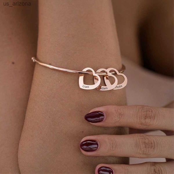 new custom engraving name heart bracelets for women personalized stainless steel bangle diy jewelry party gift l230620, Golden;silver
new custom engraving name heart bracelets for women personalized stainless steel bangle diy jewelry party gift l230620, Golden;silver