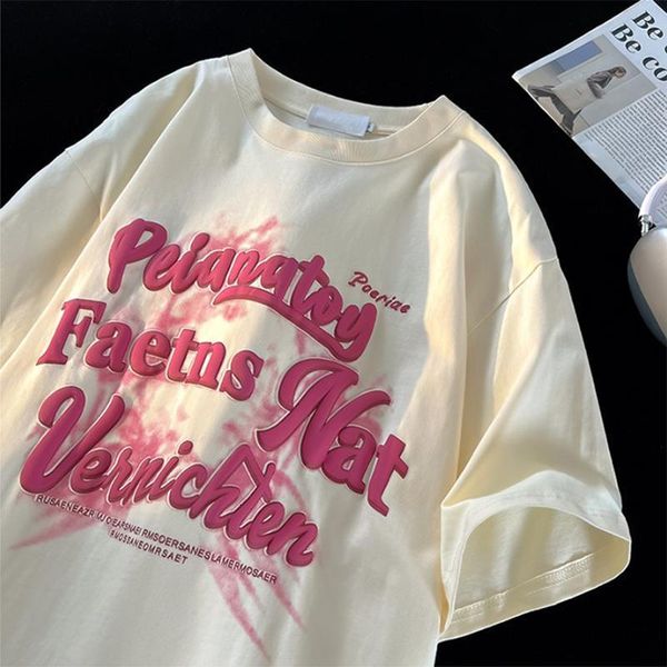 women's tshirt cotton american retro trendy brand letters short sleeved tshirt men and women summer hong kong style loose all match y2, White
women's tshirt cotton american retro trendy brand letters short sleeved tshirt men and women summer hong kong style loose all match y2, White