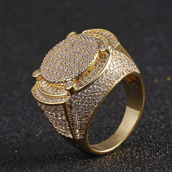 hip hop men's classic big gold ring real gold electroplated micro set with zircon trendy ring, Silver
hip hop men's classic big gold ring real gold electroplated micro set with zircon trendy ring, Silver