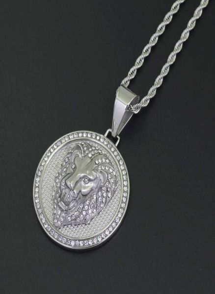 fashion lion head diamonds pendant necklaces for men western animal luxury necklace stainless steel cuban chain round dog tag jew5866885, Silver
fashion lion head diamonds pendant necklaces for men western animal luxury necklace stainless steel cuban chain round dog tag jew5866885, Silver