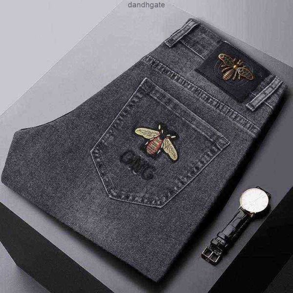 and spring summer jeans young men's embroidered slim fit small foot elastic casual trend pants pg1f, Blue
and spring summer jeans young men's embroidered slim fit small foot elastic casual trend pants pg1f, Blue