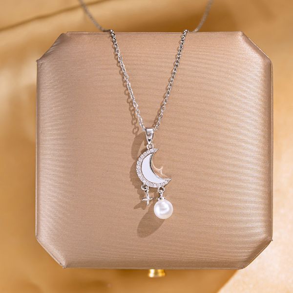 beautiful silver plated moon star pendant necklace stainless steel jewelry for women gift
beautiful silver plated moon star pendant necklace stainless steel jewelry for women gift