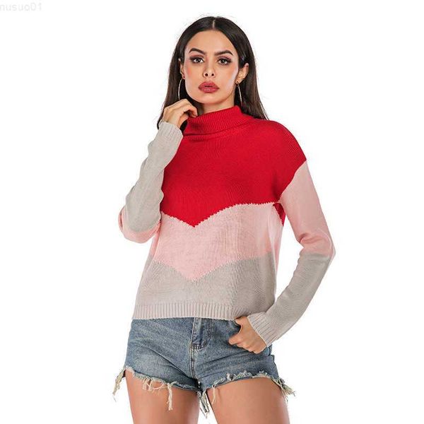 women's sweaters spring autumn women's long sleeve turtleneck sweater ladies contrast patchwork loose knitted shirts pullover l23, White;black
women's sweaters spring autumn women's long sleeve turtleneck sweater ladies contrast patchwork loose knitted shirts pullover l23, White;black