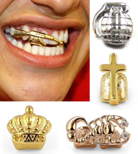 18k gold single teeth grillz braces punk hip hop crown cross gun dental mouth vampire fang grills tooth cap cosplay costume party 5726796, Black
18k gold single teeth grillz braces punk hip hop crown cross gun dental mouth vampire fang grills tooth cap cosplay costume party 5726796, Black