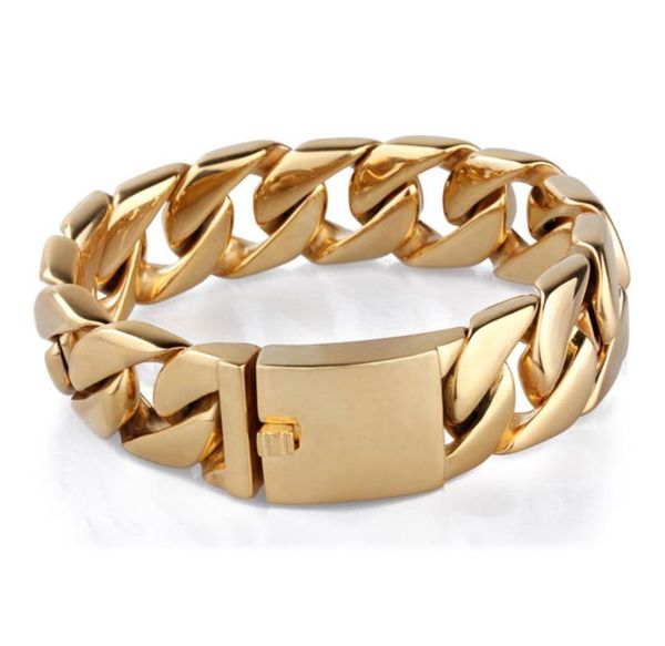 punk men039s bracelets gold 316l stainless steel curb cuban chain link bracelet 20mm width heavy titanium steel biker bangle je4794288, Black
punk men039s bracelets gold 316l stainless steel curb cuban chain link bracelet 20mm width heavy titanium steel biker bangle je4794288, Black