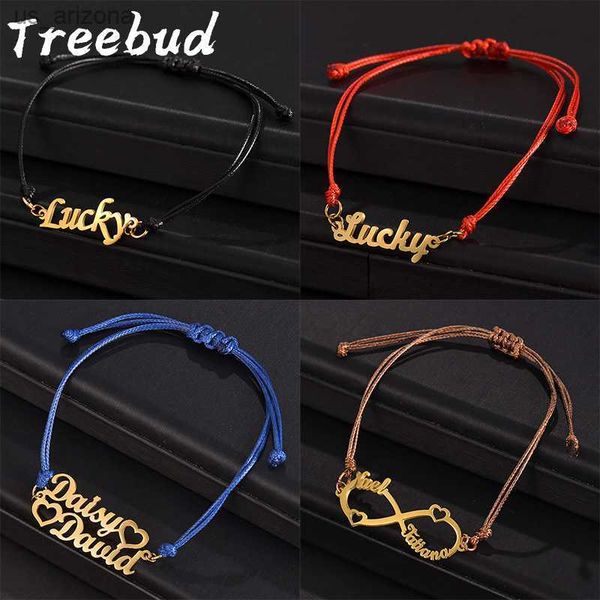 treebud custom names bracelet black red blue brown adjustable rope personalized stainless steel namepplate bracelets jewelry l230620, Golden;silver
treebud custom names bracelet black red blue brown adjustable rope personalized stainless steel namepplate bracelets jewelry l230620, Golden;silver