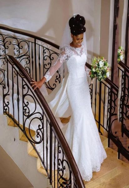 african country lace mermaid wedding dresses with sleeves detachable train jewel neck african nigerian lace bridal gowns1857712, White
african country lace mermaid wedding dresses with sleeves detachable train jewel neck african nigerian lace bridal gowns1857712, White