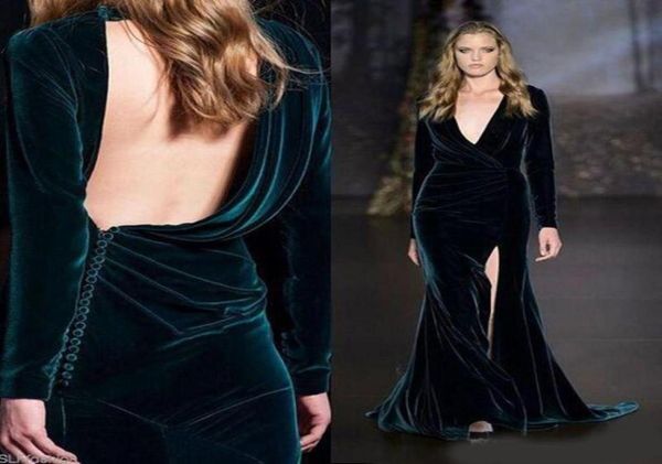elie saab dark green velvet split evening dresses so deep vneck backless long sleeve sheath occasion formal party dress2637846, Black;red
elie saab dark green velvet split evening dresses so deep vneck backless long sleeve sheath occasion formal party dress2637846, Black;red