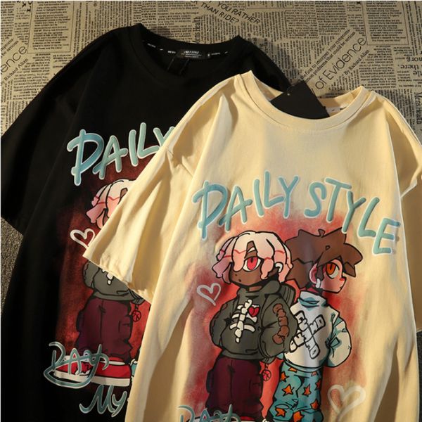 women's tshirt american cartoon graffiti printing retro street oneck tshirt women summer loose casual trend hiphop y2k shortsleeved tsh, White
women's tshirt american cartoon graffiti printing retro street oneck tshirt women summer loose casual trend hiphop y2k shortsleeved tsh, White
