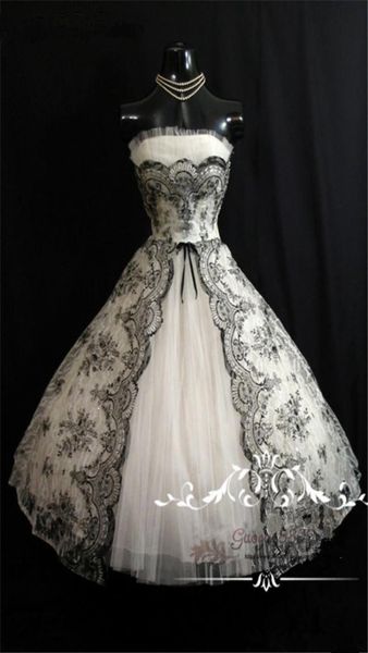 gothic 1950s black white short wedding dresses 2019 a line strapless plus size lace tea length country classic overskirt bri8220232
gothic 1950s black white short wedding dresses 2019 a line strapless plus size lace tea length country classic overskirt bri8220232