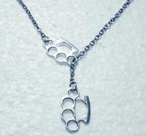 fashion vintage silver double brass knuckle dusters pendant adjustable cross lariat necklace for women men goth jewelry 8731920874
fashion vintage silver double brass knuckle dusters pendant adjustable cross lariat necklace for women men goth jewelry 8731920874