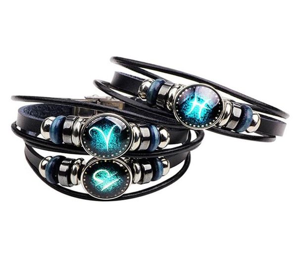 12 constellations bracelet for women fashion jewelry leather bracelet men casual personality zodiac signs punk bracelet charm 5267978, Black
12 constellations bracelet for women fashion jewelry leather bracelet men casual personality zodiac signs punk bracelet charm 5267978, Black