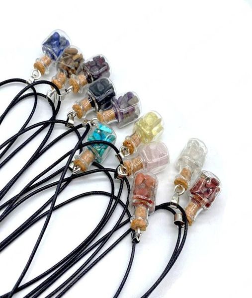 handmade natural crystal stone glass bottle pendant necklaces for women men lovers party jewelry with rope chain6612485, Silver
handmade natural crystal stone glass bottle pendant necklaces for women men lovers party jewelry with rope chain6612485, Silver